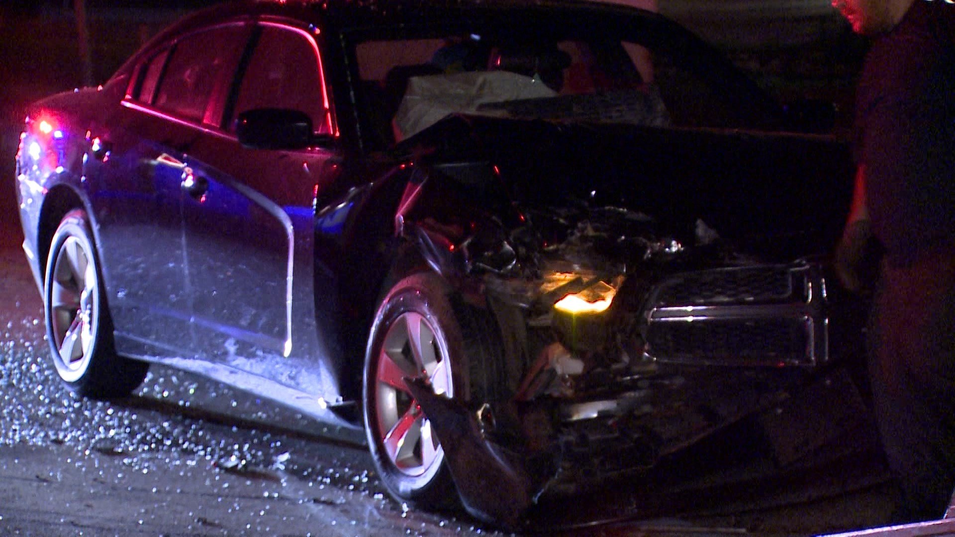Woman Suffers Minor Injuries from Overnight Crash