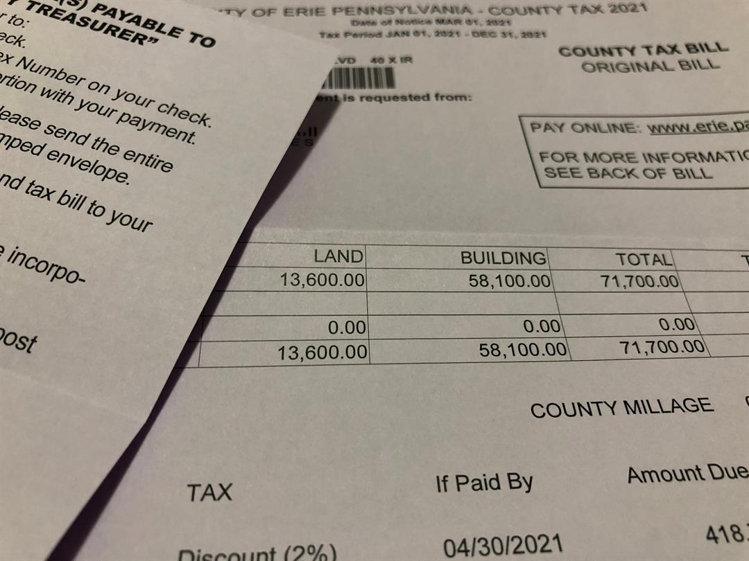 City of Erie Mails out 2024 Property Taxes, Stormwater Management Fees