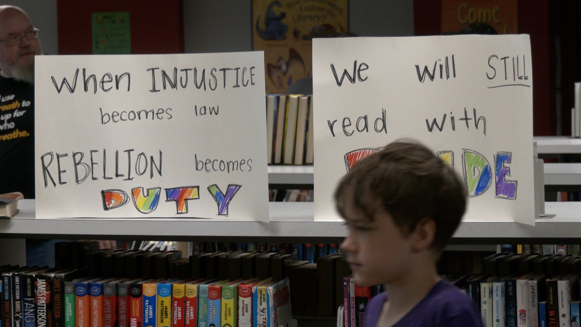 Protesters Stage Read-In at Library