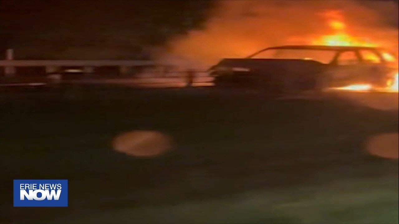 Fiery Crash Holds Up Traffic on I-90