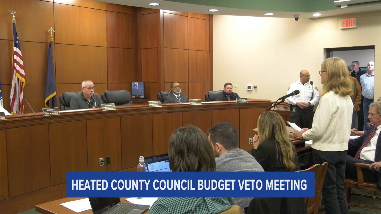 Heated Erie County Council Budget Veto Meeting
