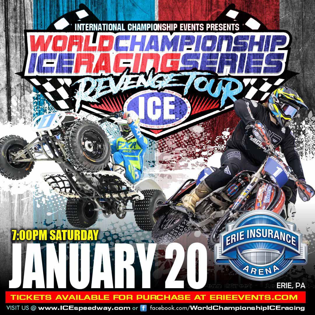 World Championship Motorcycle ICE Racing to Tear Up Track at Erie Insurance Arena this Weekend