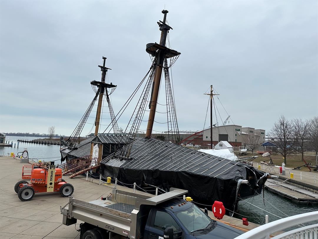 Temporary Replacement Cover Successfully Installed on U.S. Brig Niagara