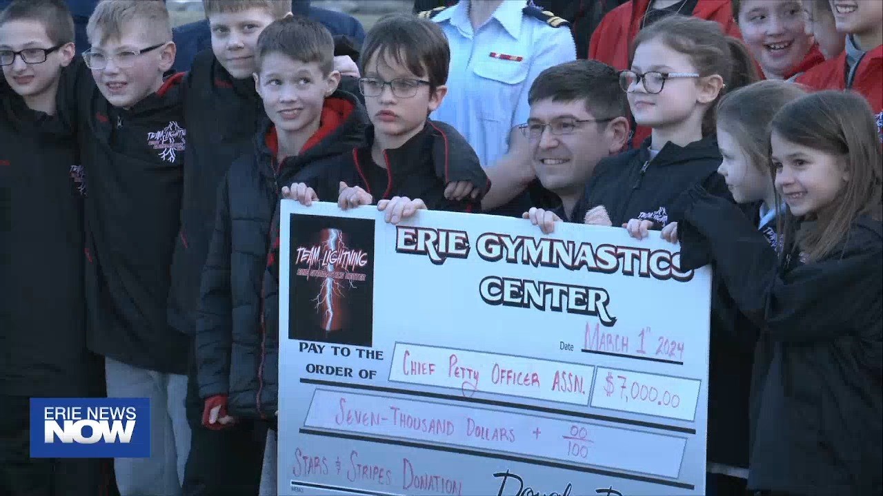 Erie Gymnastics Center Donates $7,000 to U.S. Coast Guard Chief Petty Officers Association