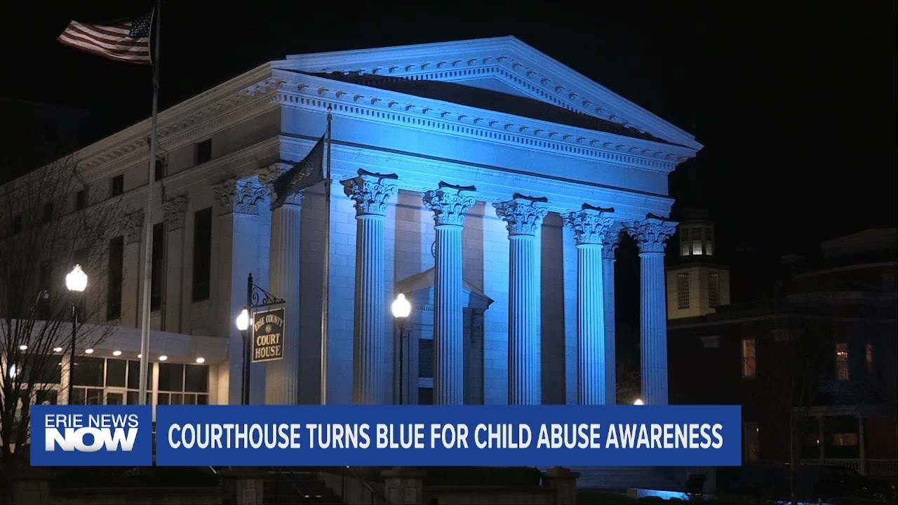 Courthouse Blue Lighting Ceremony for Child Abuse Prevention Awareness Month