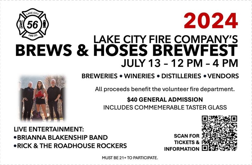 Lake City Fire Company Announces Return of 4th Annual Brews & Hoses Brewfest
