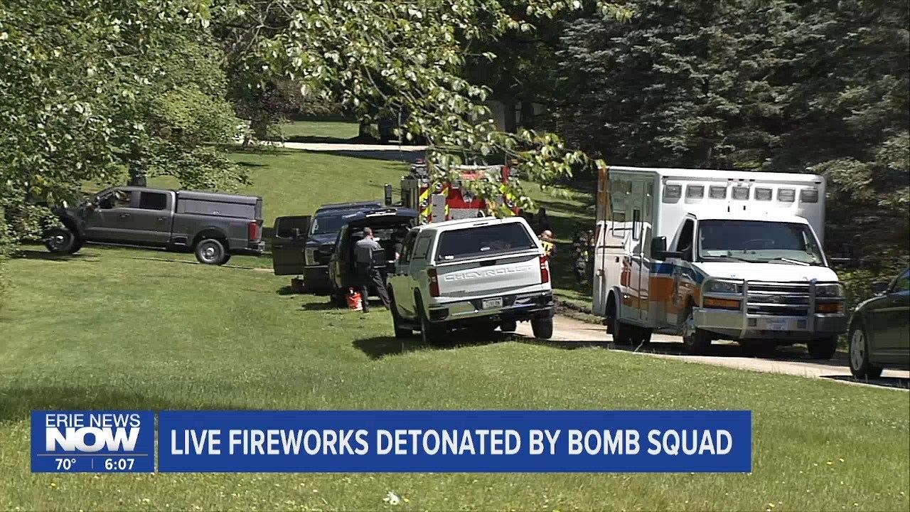 Erie Police Bomb Squad Detonates Live Explosives at Scene of Union City Fireworks Explosion