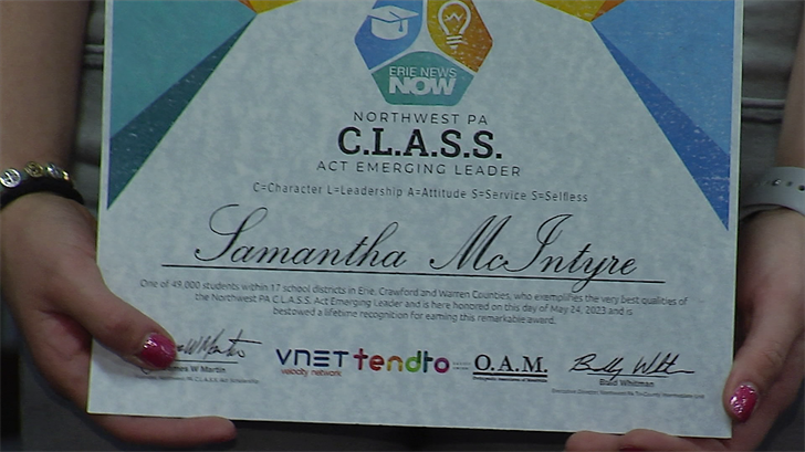 Fort LeBoeuf Senior is the Final Recipient of the C.L.A.S.S. Act Award