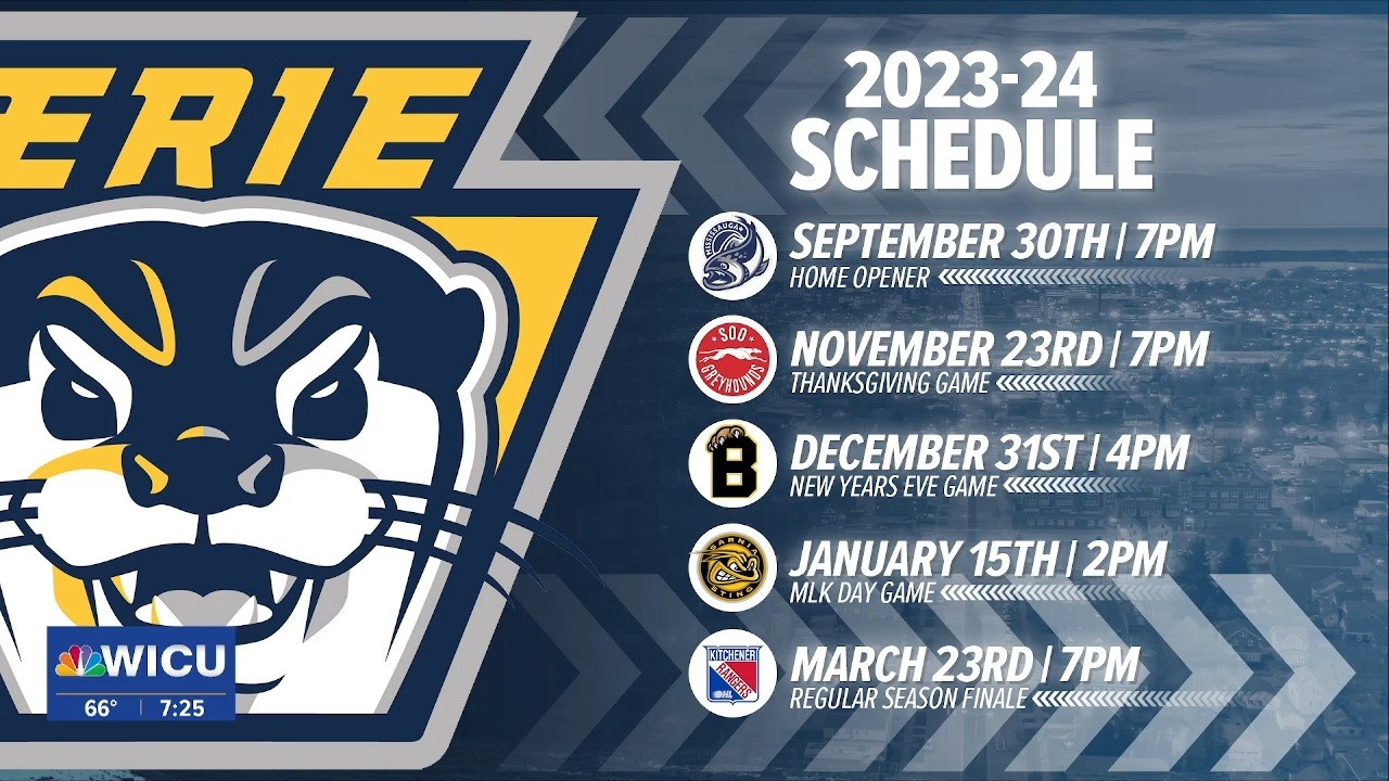 Otters Release 2023-24 Schedule - Erie News Now