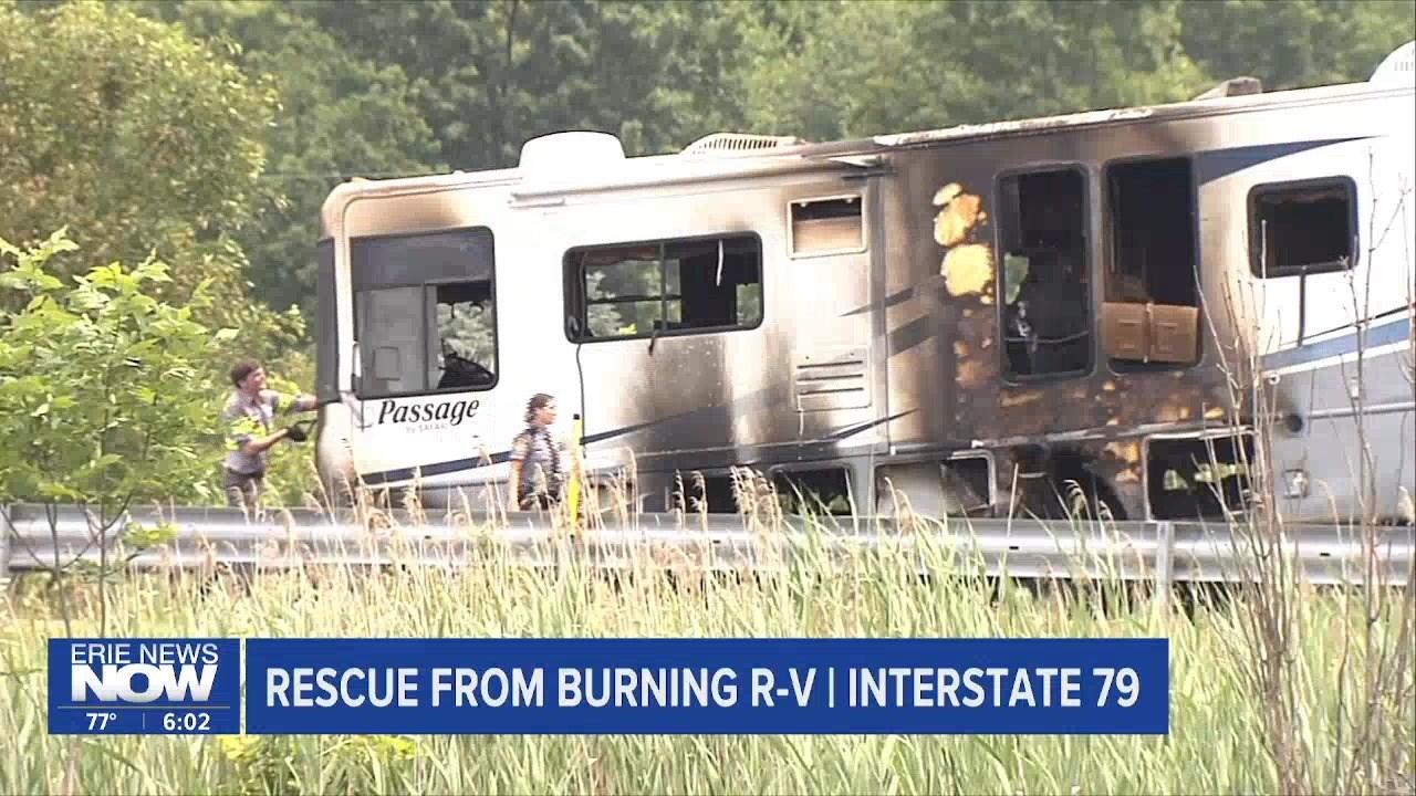 Dramatic Rescue of People Trapped in RV Fire on Interstate 79 - Erie ...