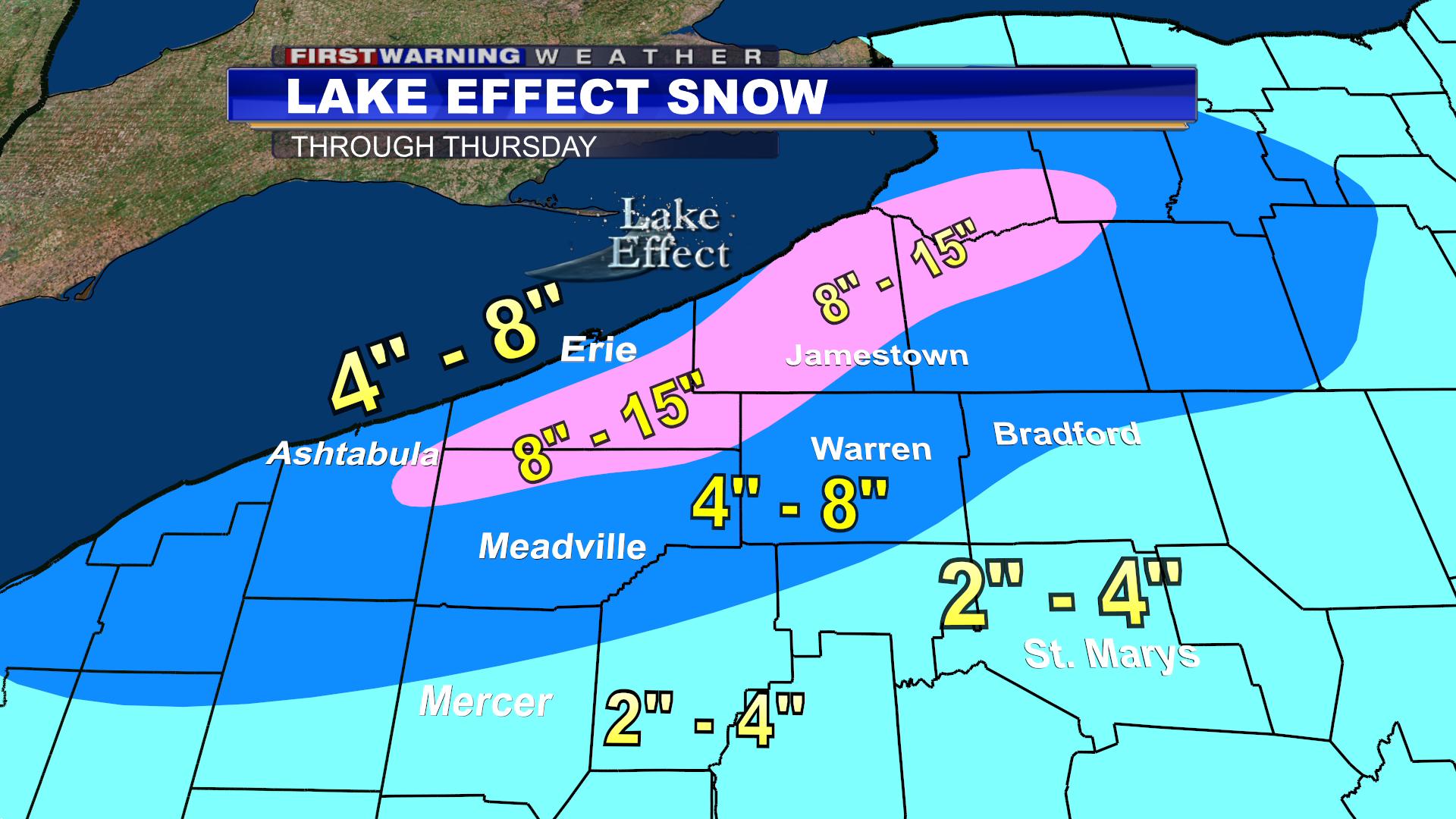 LakeEffect Snow Advisories Lakeshore Portion of Erie & Ashtabula